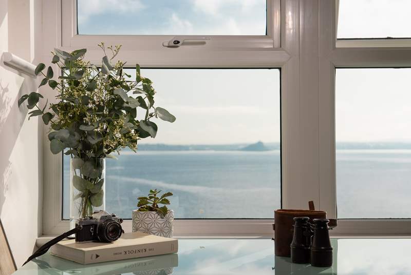 Peer out the window to views across the harbour. 