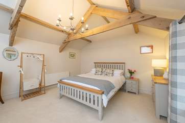 This is the bedroom on the mezzanine level above the sitting-room.