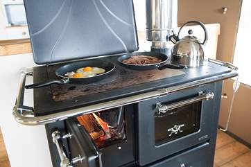 What could be better than a full English breakfast cooked on the wood-fired range?