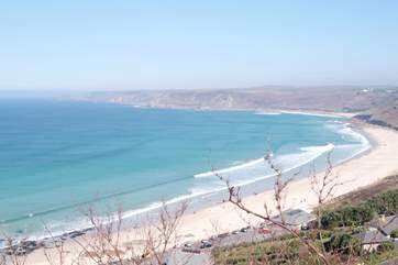 Dramatic Sennen Cove is just over five miles away.