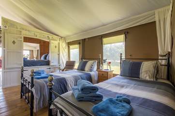 Looking from the twin bedroom towards the double cabin bed.