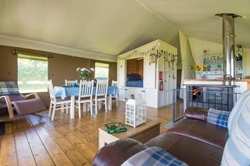 The wood-fired range will keep you nice and toasty on those cooler evenings.