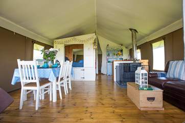 Light and spacious, the living area provides a social space for all the family.
