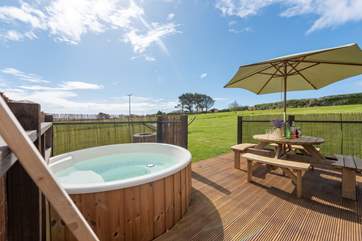 Relax on the deck with a glass of wine or two.