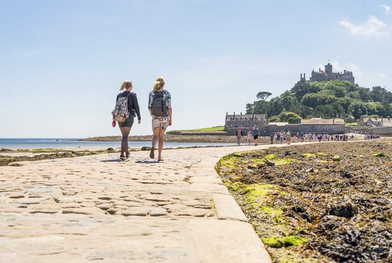 The beautiful St Michael's Mount which sits opposite the golden sands of Marazion beach is a short drive away (six miles).