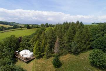 An aerial view of this stunning setting.