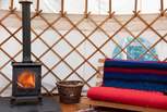 The wood-burner will keep you toasty on cooler days (logs are provided).