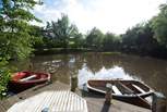 The lily filled lake, complete with rowing boats - try your hand at fishing or just enjoy being on the water.