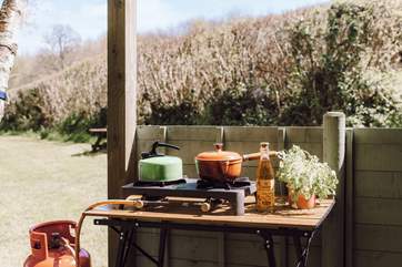 Rustle up a delicious supper on the outdoor stove.