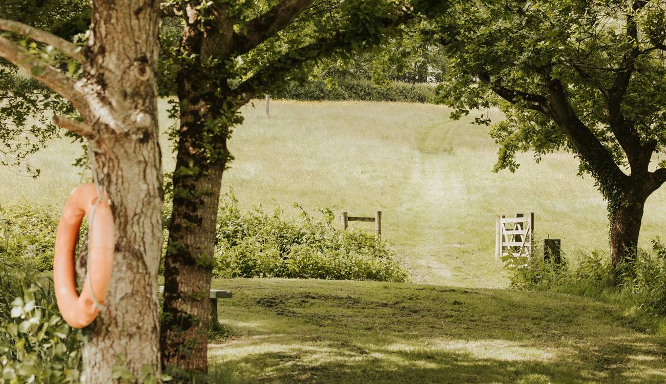 Beautiful English countryside surrounds the shepherd's hut. 