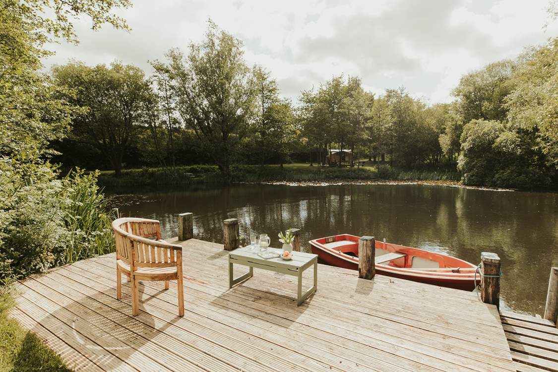 The view of the hut from the other side of the lake is postcard perfection.