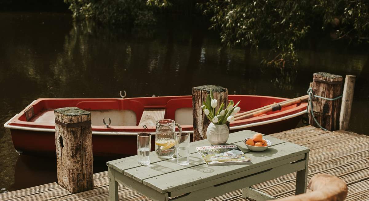 Take to the water on the quaint rowing boat, or enjoy a spot of yoga on the decking. 