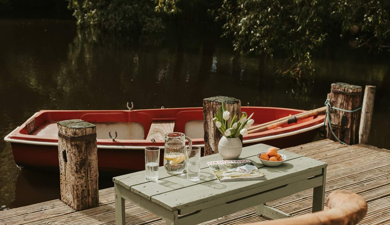 Take to the water on the quaint rowing boat, or enjoy a spot of yoga on the decking. 