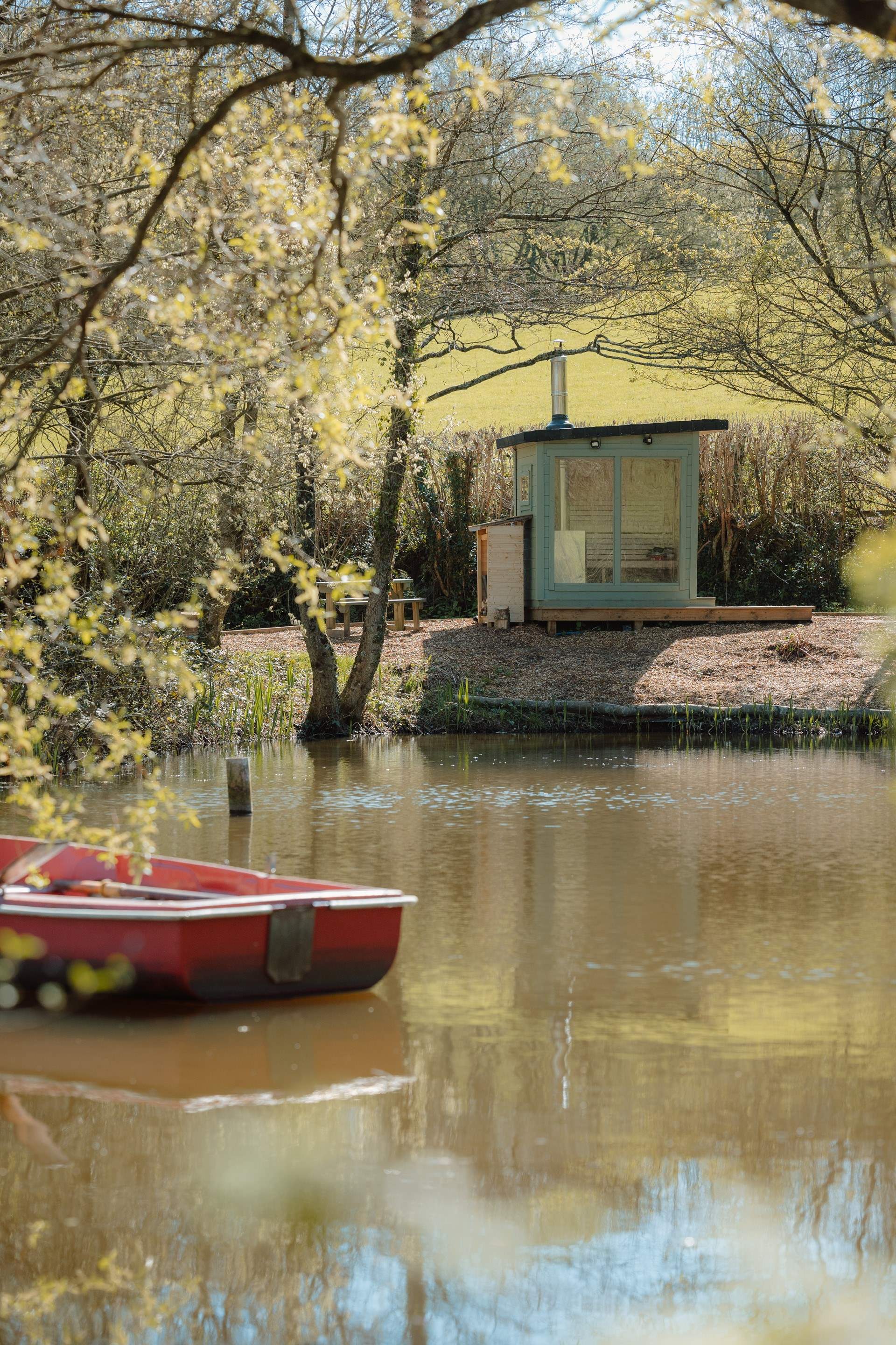 With the tranquil lake as your backdrop. 