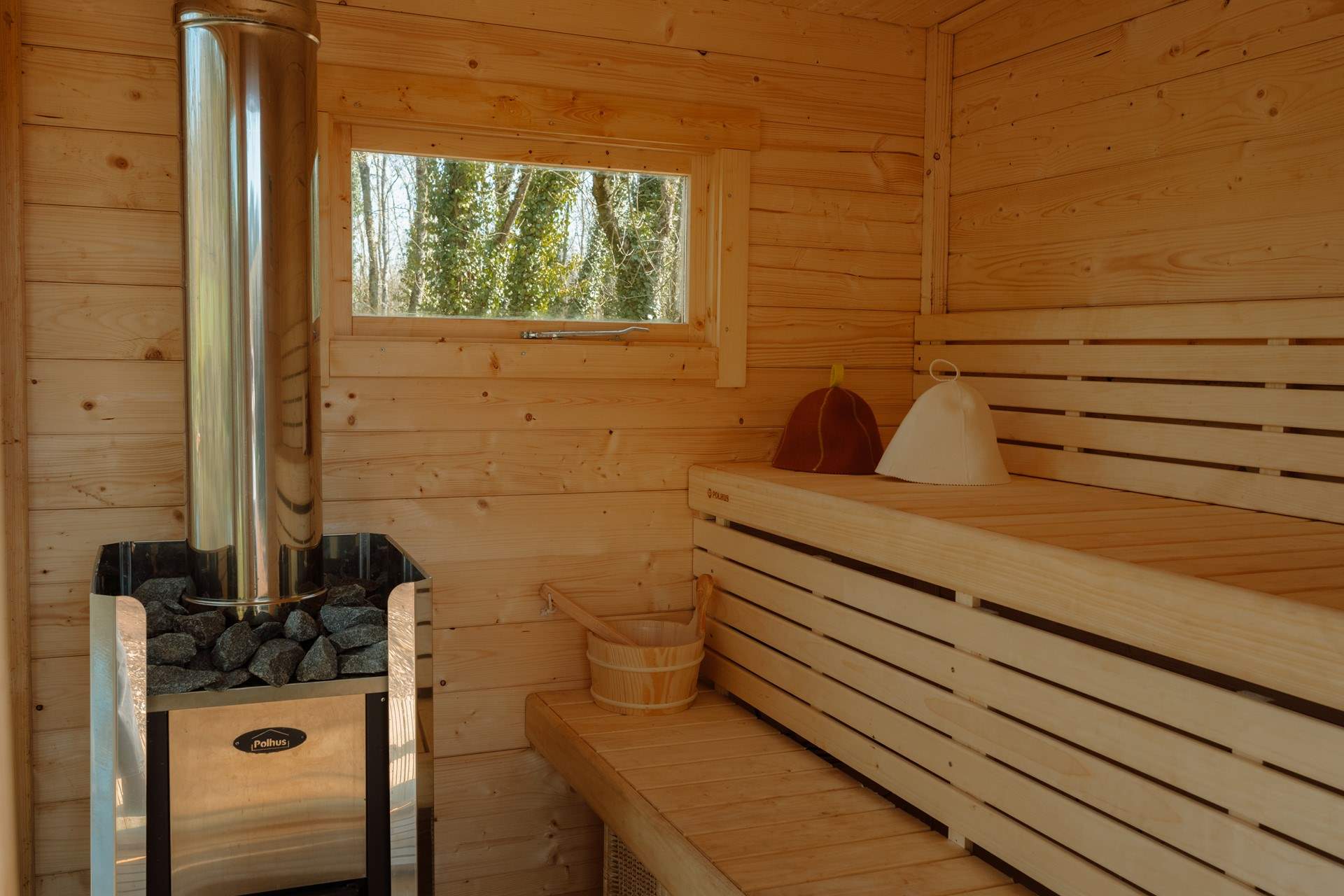 Step inside this heavenly wood-fired sauna.