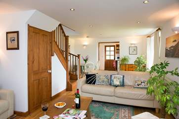 The stairs lead off from the living-area.