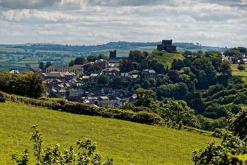 The castle overlooking the pretty town of Launceston.