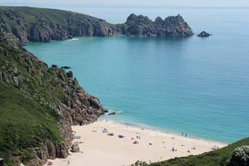 Stunning Porthcurno beach is only four miles away.