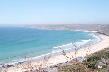 Dramatic Sennen Cove is just over five miles away.