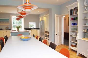 Looking the length of the kitchen/dining-room.