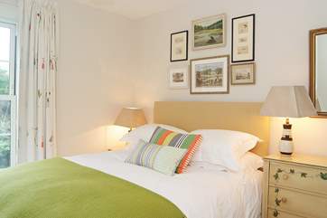 Bedroom 3 has a king-size double bed and looks out over the knot garden at the front of the house.
