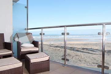 There is lovely balcony furniture with comfortable cushions - put your feet up and listen to the sound of the sea.