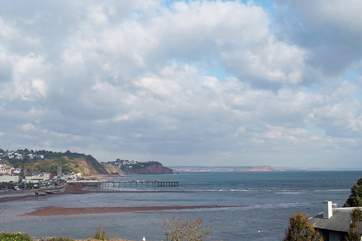 The view of Teignmouth and looking east from the top of Ness Head above Shaldon.