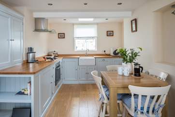 The well-equipped kitchen is a delight to whip up a feast for two or four.