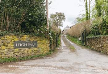 The entrance to Leigh Farm.