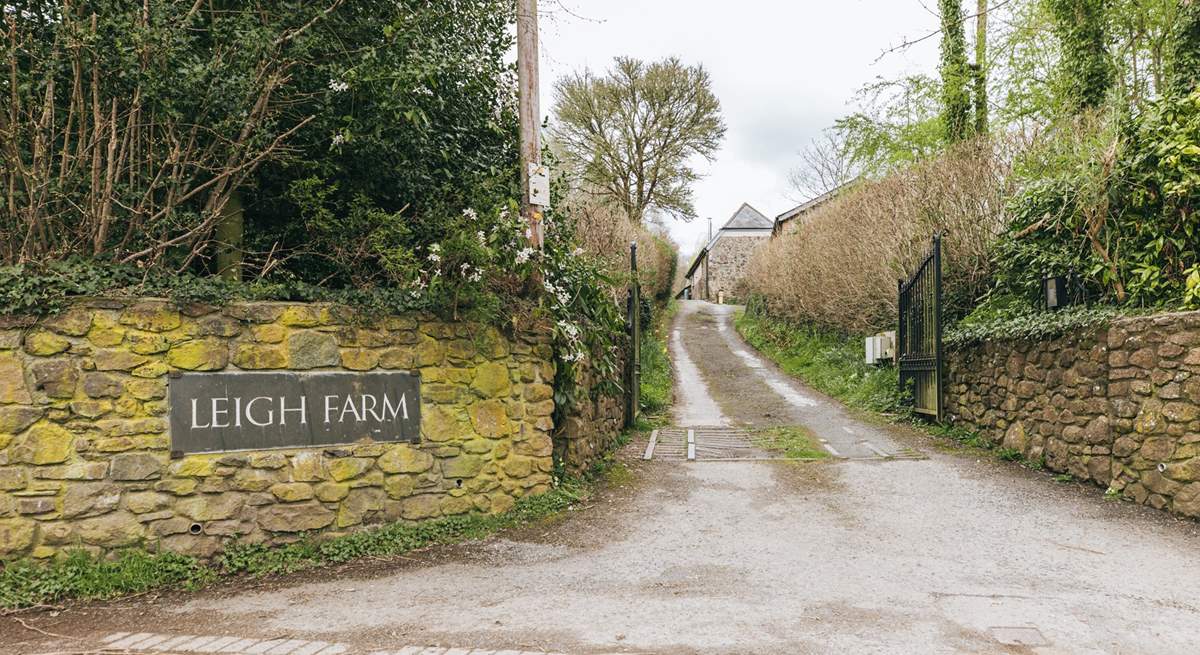 The entrance to Leigh Farm.