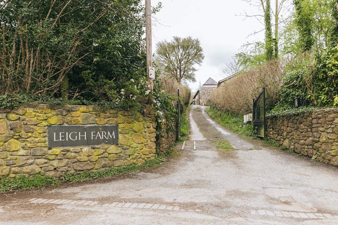 The entrance to Leigh Farm.