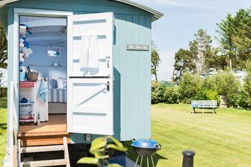 Open up the door onto your private garden area (please note, the barbecue and chiminea have been replaced with a fire-pit barbecue).