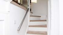 The stairs down to the lower ground floor.