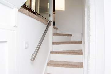 The stairs down to the lower ground floor.