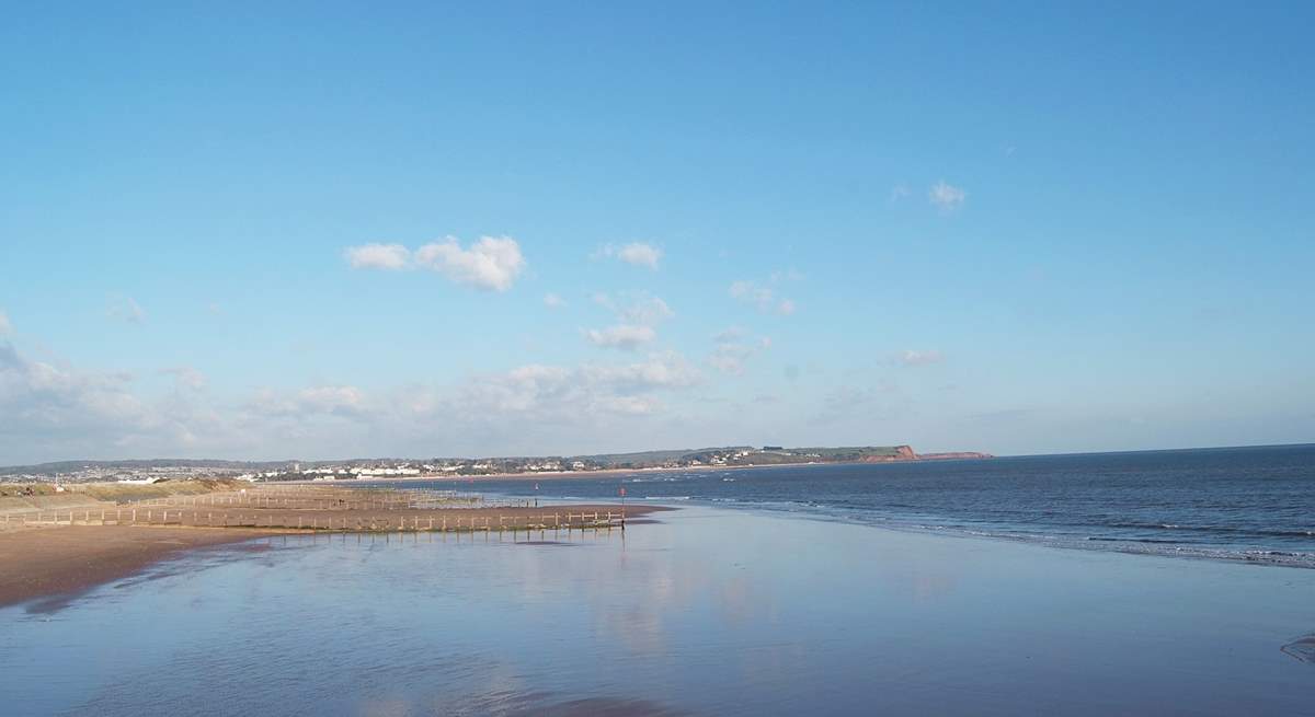 The nearby beach at Dawlish Warren.