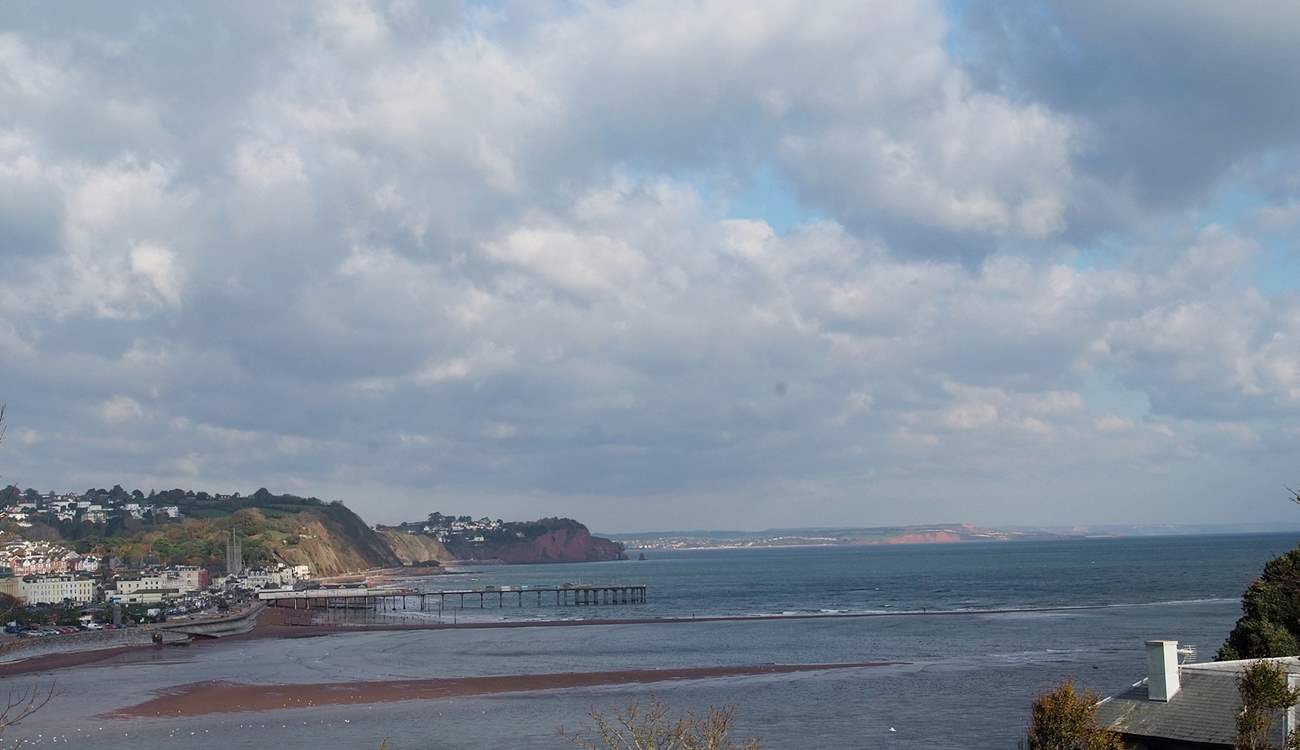 A view of Teignmouth from Ness Head on the other side of the Teign estuary - this is about four miles from the cottage.