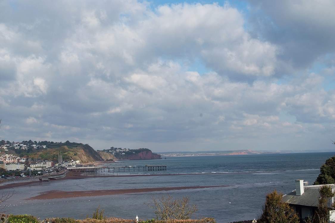 A view of Teignmouth from Ness Head on the other side of the Teign estuary - this is about four miles from the cottage.