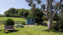 Looking from the front of the cottage to the owners' land.