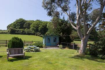 Looking from the front of the cottage to the owners' land.