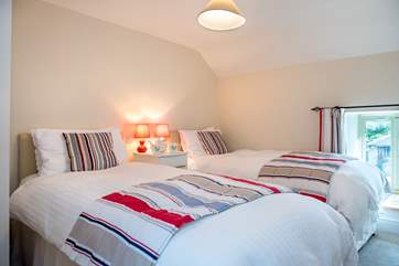 This bedroom looks over the old farmyard (Bedroom 4).