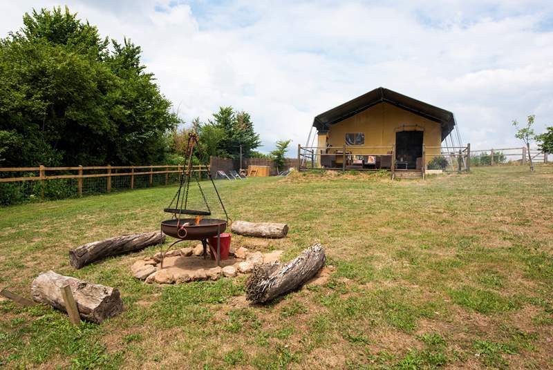 The fire-pit barbecue is perfect for cooking up a yummy supper or toasting marshmallows under the stars.