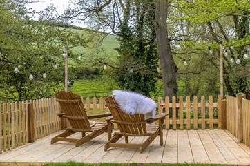 Enjoy a glass of something special on the wonderful wooden deck.