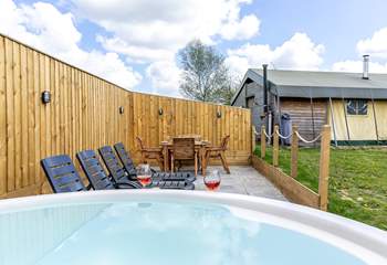 Retreat to the secluded hot tub after a delicious al fresco dinner.