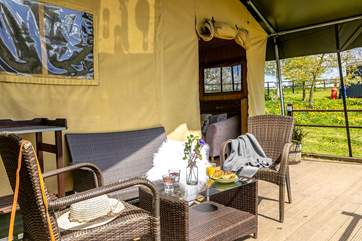 The deck is a perfect place to enjoy the evening sun.