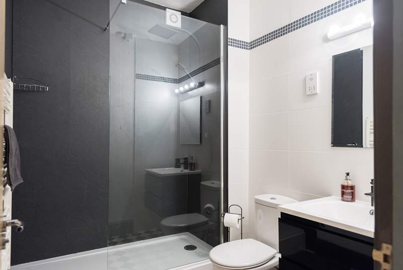 The gorgeous shower-room with walk-in double shower.
