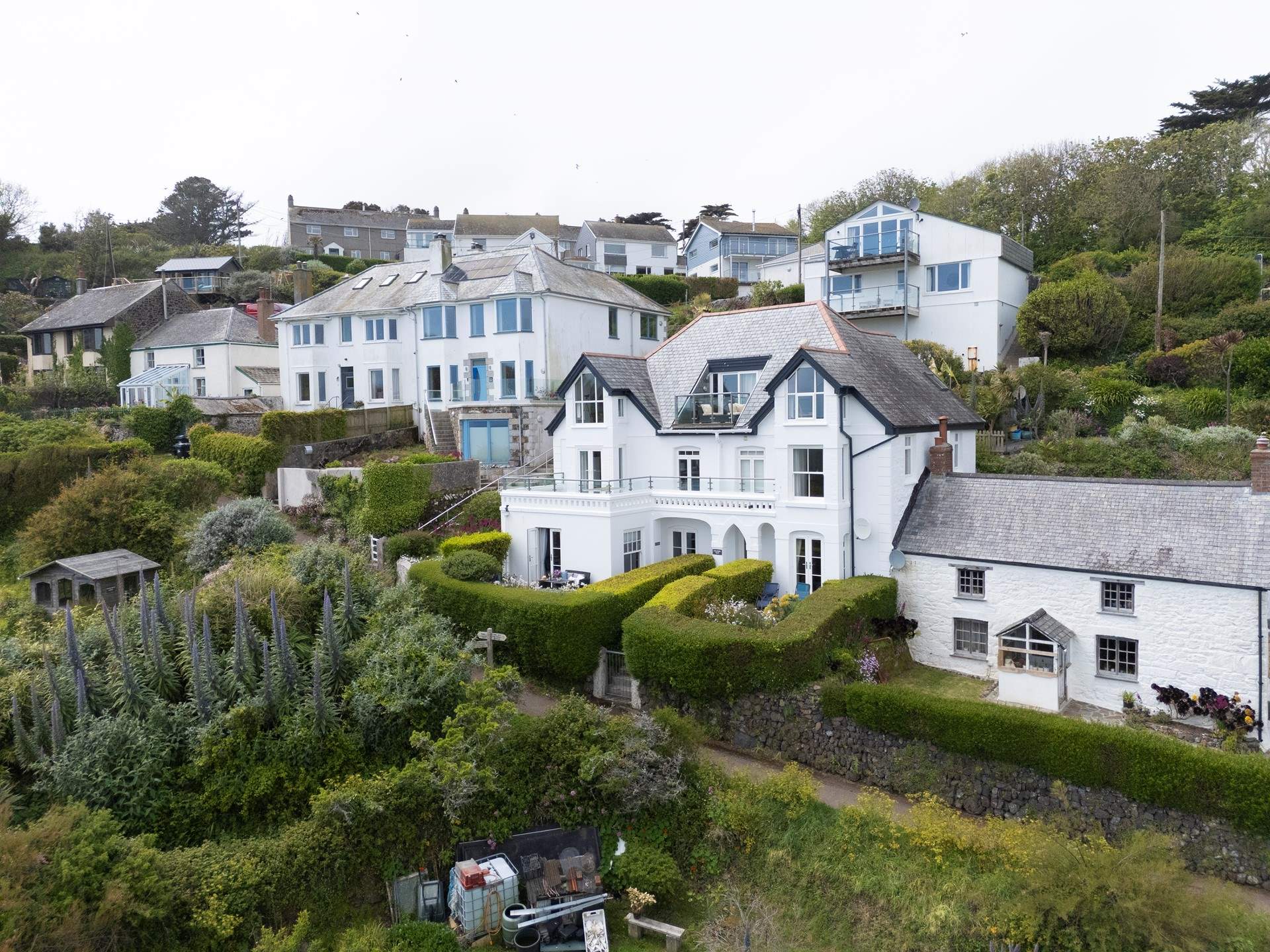 The apartments overlook the ocean and have a tropical feel amongst the echiums.