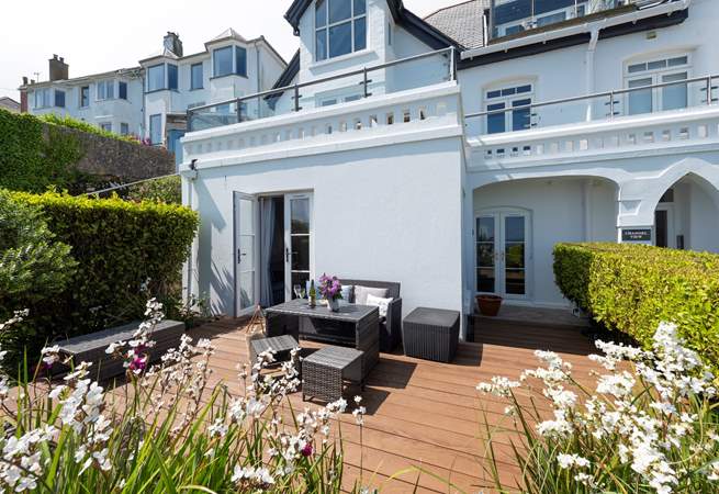 A lovely view of the garden terrace which can be a real sun-trap in summer.