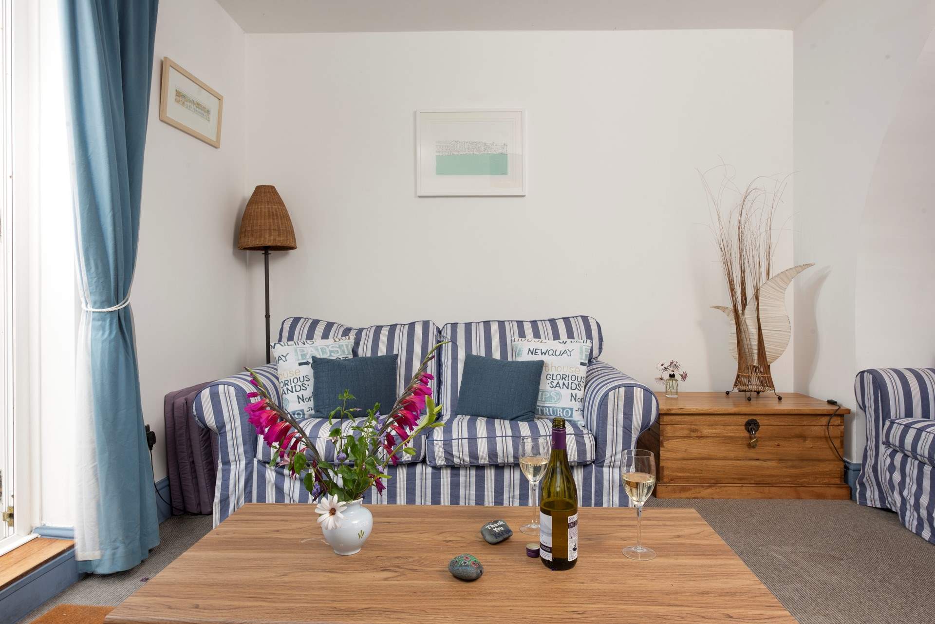 The apartment has stylish touches throughout.