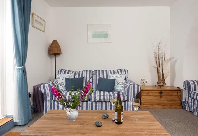 The apartment has stylish touches throughout.