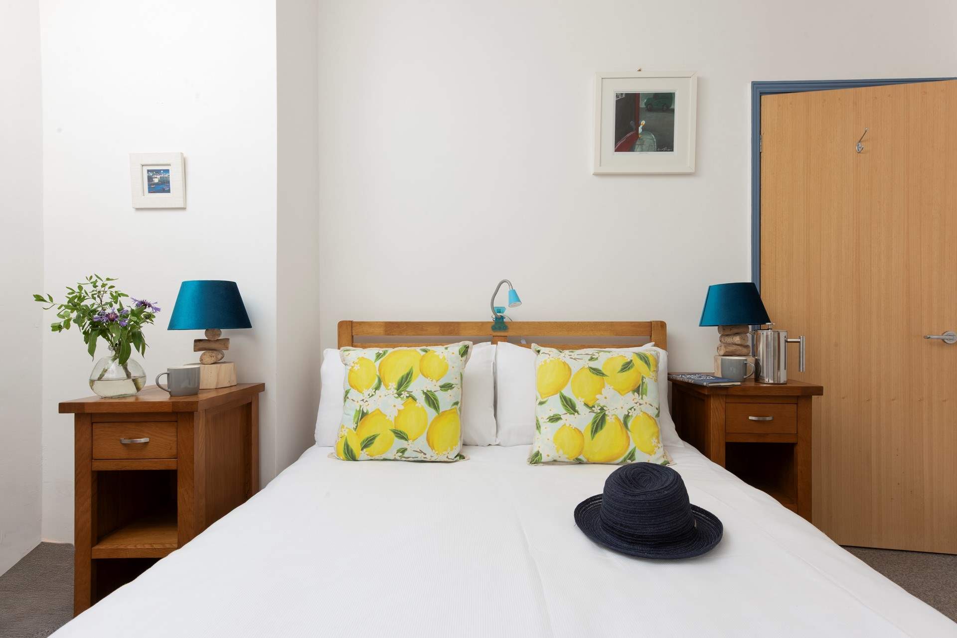 The comfortable light-filled double bedroom.